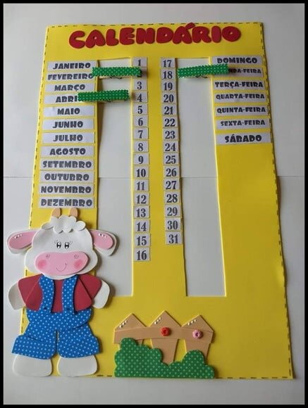 Cartaz calendário tema fazendinha