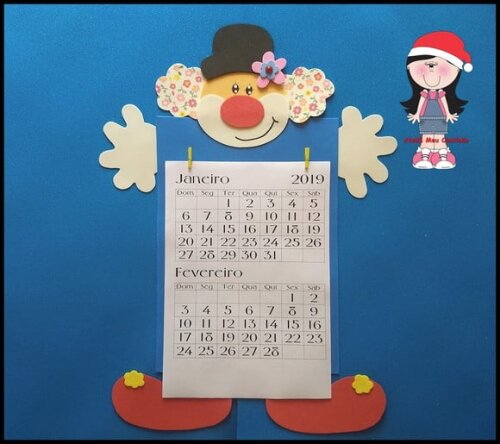 Cartaz calendário palhacinho