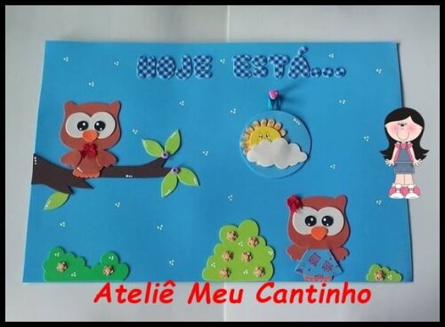 Cartaz como está o tempo corujinhas