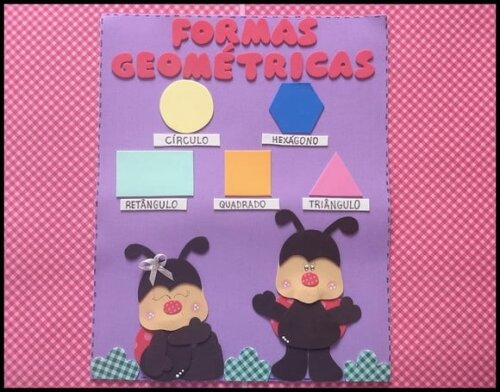 Cartaz formas geométricas tema joaninhas