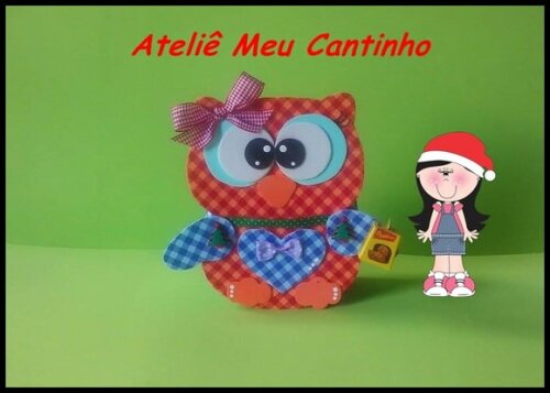 Corujinha natalina porta doces
