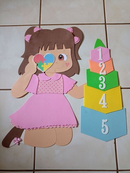 Kit 5 Crianças para Painel com 55 cm Cada
