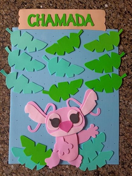 Kit Decoração Sala de Aula Stitch e Angel com 4 Cartazes