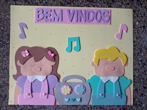 Kit Decoração Sala de Aula Musical com 7 Cartazes