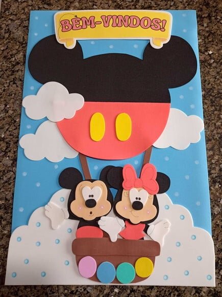 Kit Decoração Sala de Aula Turma do Mickey com 8 Cartazes