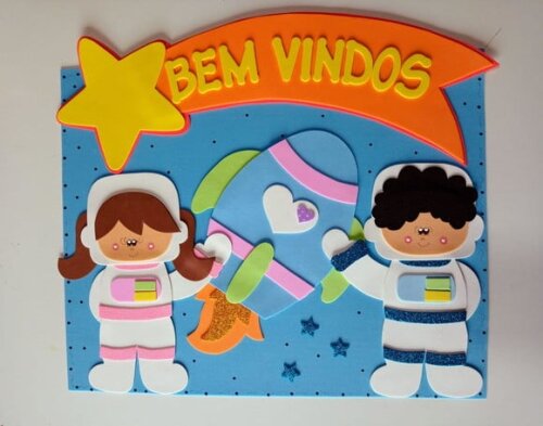 Kit Sala de Aula Astronauta com 5 Cartazes