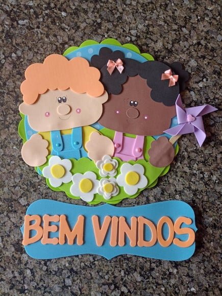 Kit Sala de Aula Crianças Brincando com 7 Cartazes