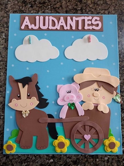 Kit Sala de Aula Fazendinha com 8 Cartazes