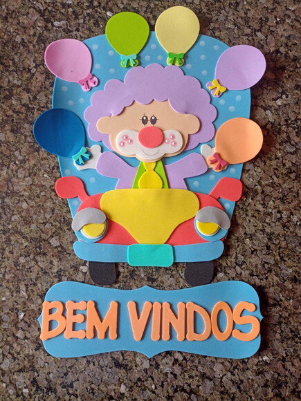 Kit Sala de Aula Palhacinhos com 7 Cartazes