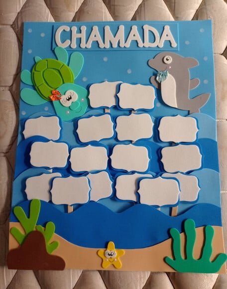 Kit Sala de Aula Tema Fundo do Mar com 7 Cartazes