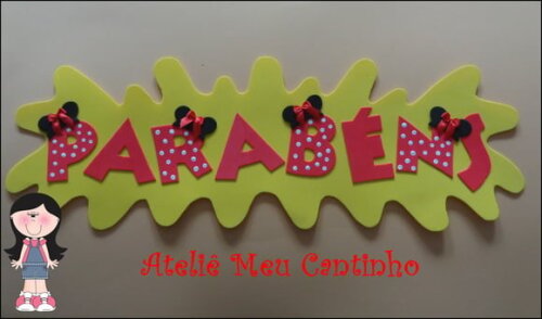 Painel parabéns minnie