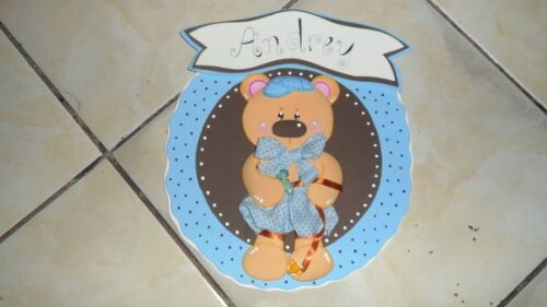 Placa de maternidade ursinho