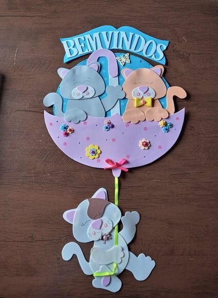 Placa de porta tema gatinhos