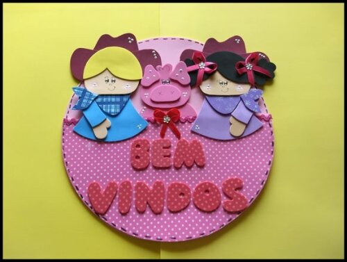 Placa de porta tema fazendinha