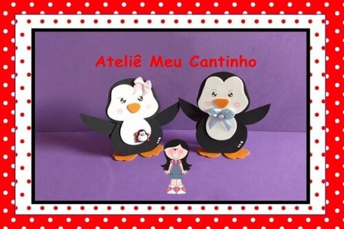 Porta bombom pinguim