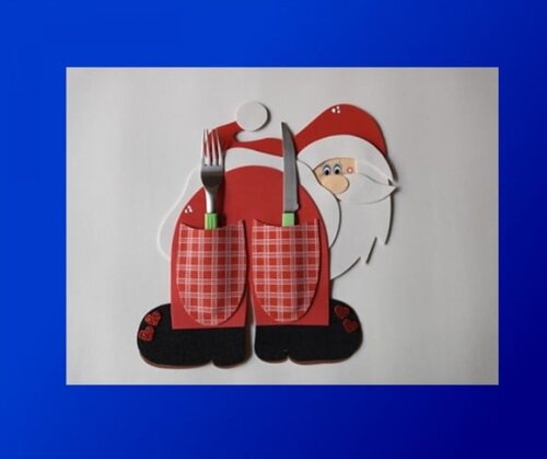 Porta talheres papai noel