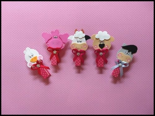 Pregadores decorados tema fazendinha