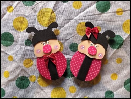 Pregadores decorados joaninhas