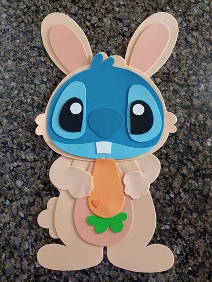 Stich Fantasiado de Coelho e Coelho Cada Um Medindo 50cm