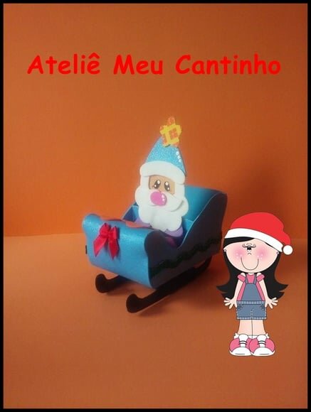Trenó porta doces noel colorido