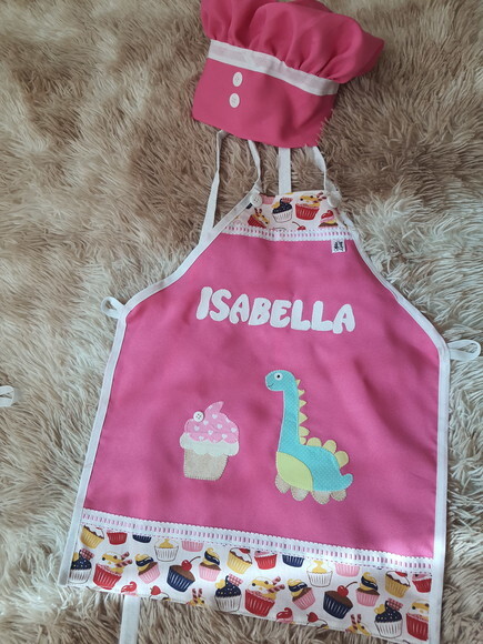Avental Infantil e Chapéu de Cozinheiro