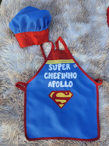 Avental Infantil e Chapéu de Cozinheiro