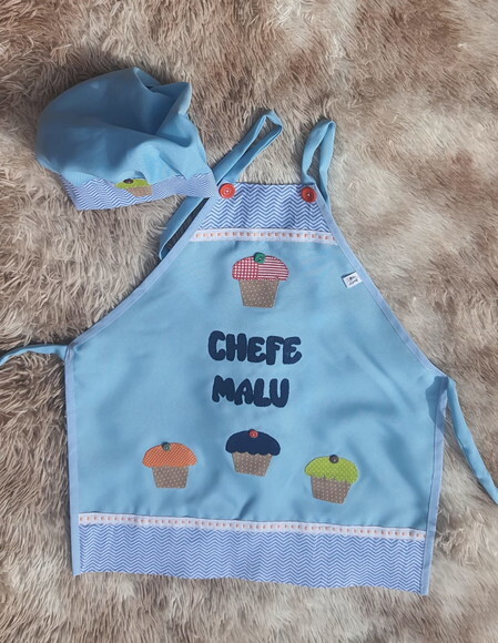 Avental Infantil e Chapéude mini cozinheiro