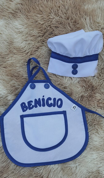 Avental Infantil e Chapéu Mini Chef