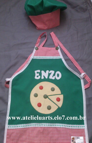Avental Infantil  personalizado de pizzaiolo