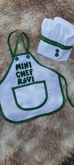 Avental Infantil e Chapéu Mini Chef