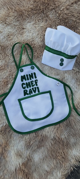Avental Infantil e Chapéu Mini Chef