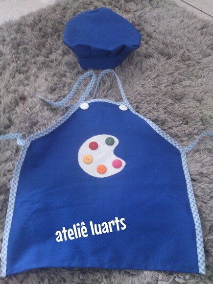 Avental Infantil Tema Aquarela