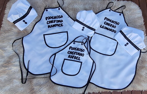 Kit Tal Pai, Tal Mãe e Tal Filho Avental Personalizado
