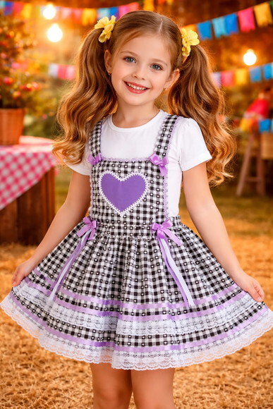 Vestido de Festa Junina Infantil Luxo