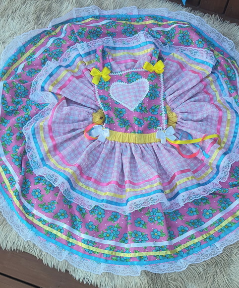 Vestido Festa Junina Infantil Luxo 10/12 Anos