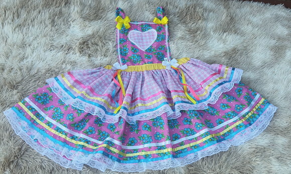 Vestido Festa Junina Infantil Luxo 10/12 Anos