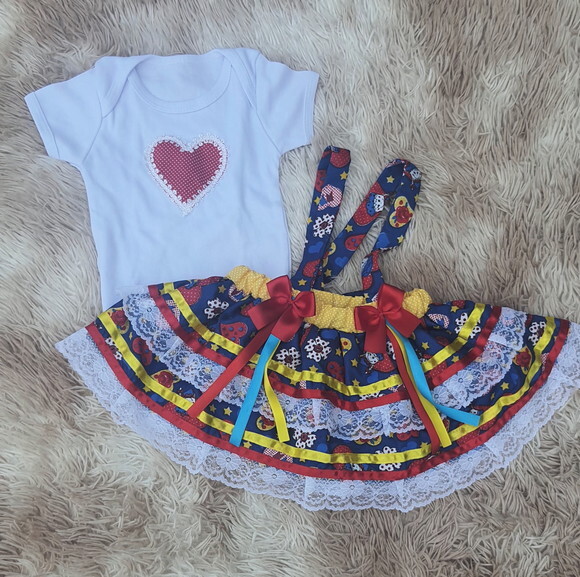Vestido Junino Baby 3 a 6 Meses