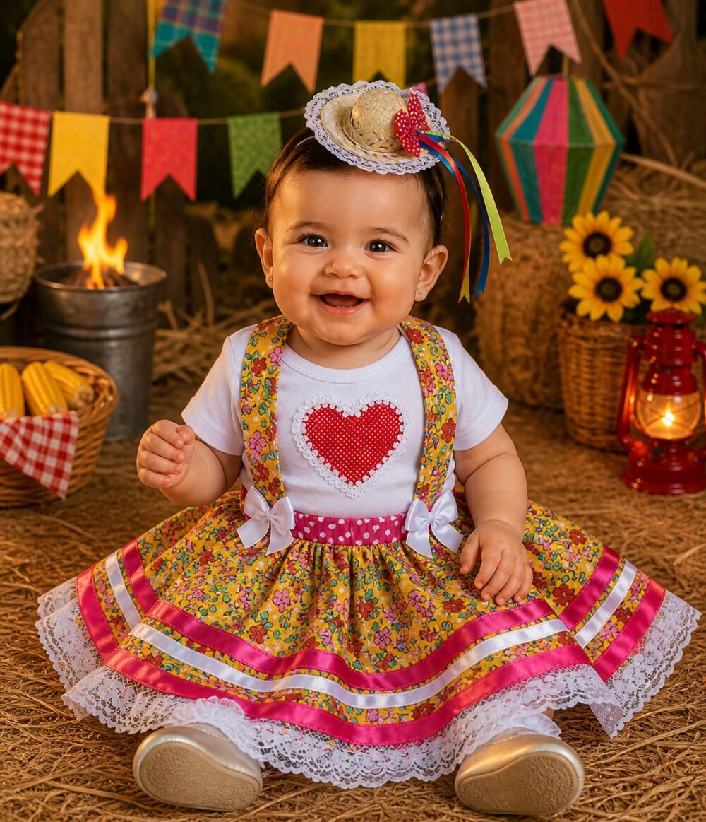 Look Junino Baby 6 a 9 Meses