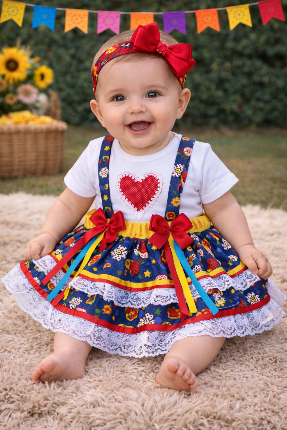 Vestido Junino Baby 3 a 6 Meses