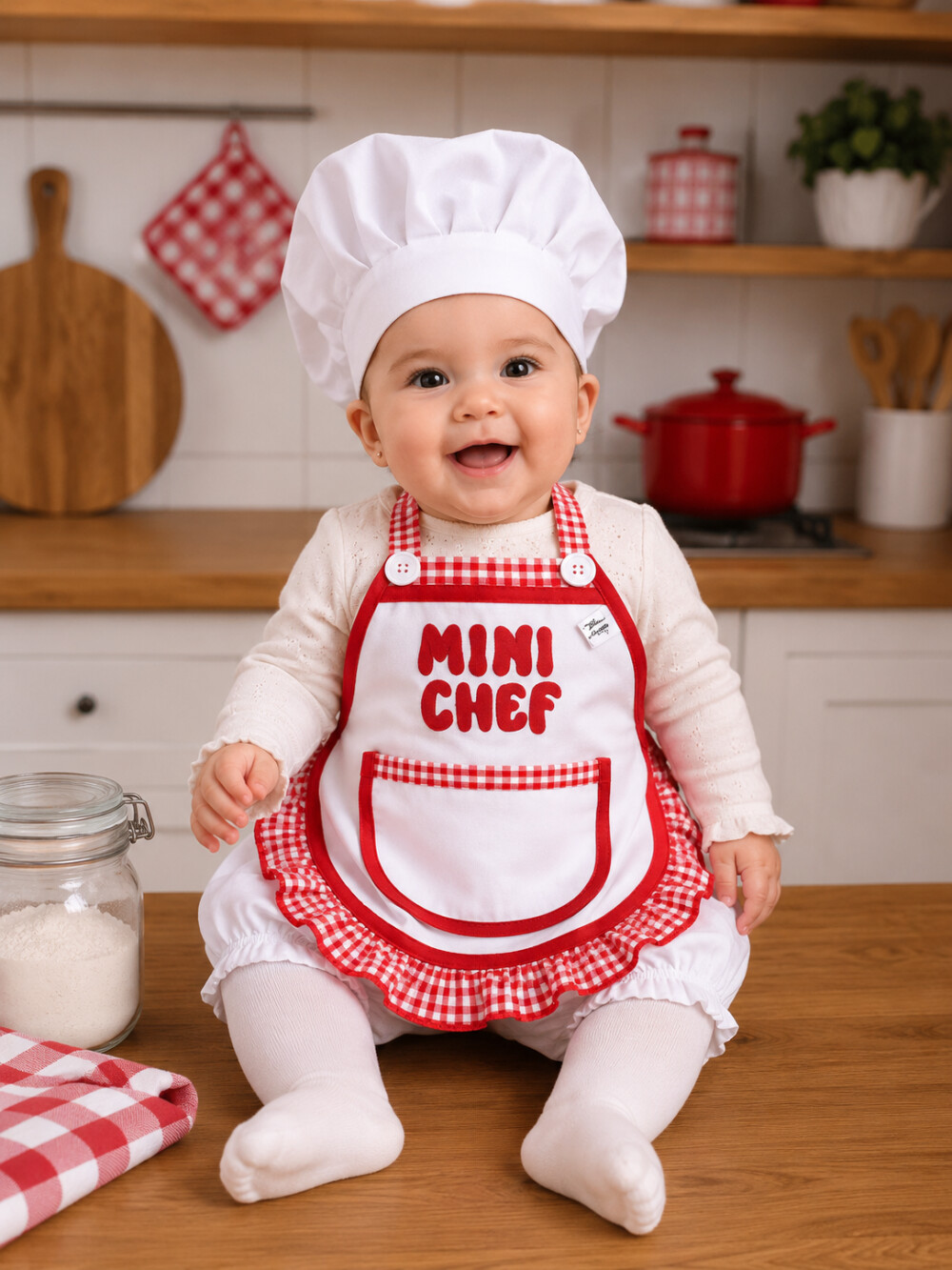 Fantasia de Mini Confeiteira para Bebê 3 Peças