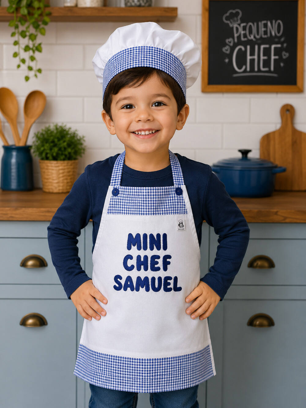 Avental Infantil e Chapéu Mestre Cuca