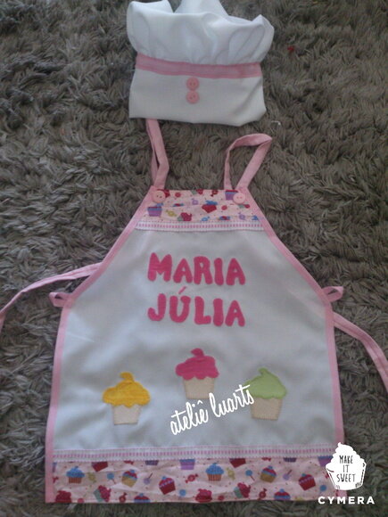 Avental Infantil e Chapéu de Cozinheira