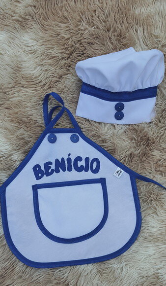 Avental Infantil e Chapéu Mini Chef