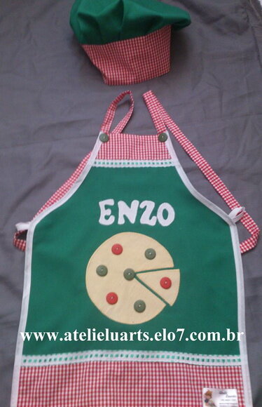 Avental Infantil  personalizado de pizzaiolo