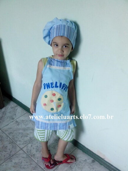 Avental Infantil E Chapéu Mestre Cuca
