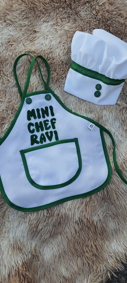 Avental Infantil e Chapéu Mini Chef