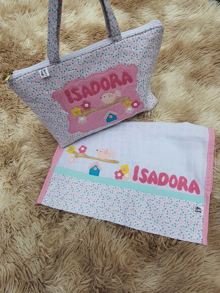 BOLSINHA PASSEIO PEQUENA E FRALDINHA DE BOCA