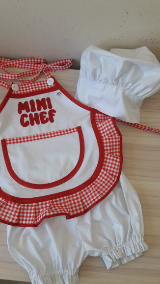 Fantasia de Mini Confeiteira para Bebê 3 Peças