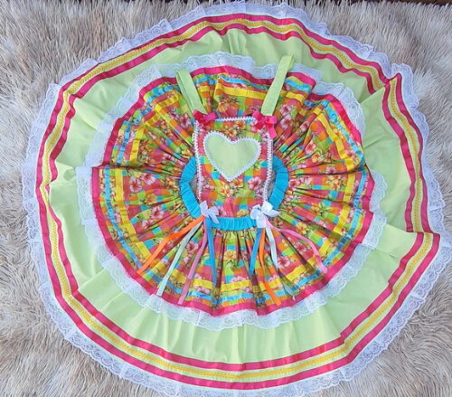 Jardineira Festa Junina Infantil Luxo 8 a 12 Anos