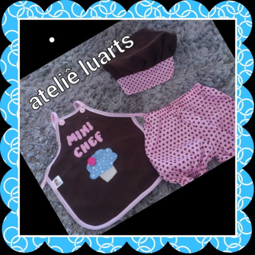 Kit Fantasia Mini Chef Bebê 3 Peças